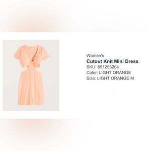 Women's Light Orange Cutout Knit Mini Dress